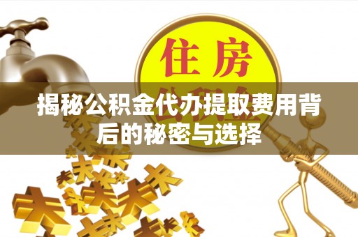 白城揭秘公积金代办提取费用背后的秘密与选择