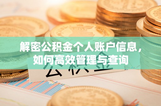 白城解密公积金个人账户信息，如何高效管理与查询