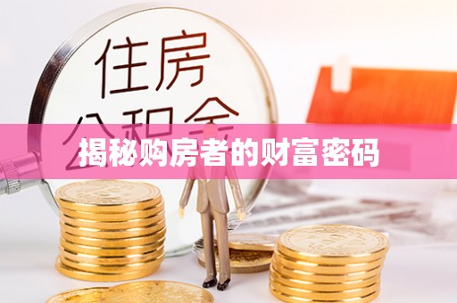 白城揭秘购房者的财富密码