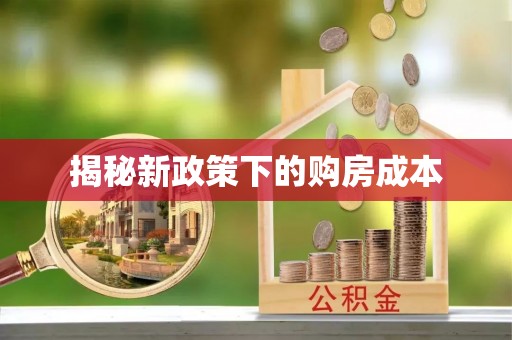 白城揭秘新政策下的购房成本